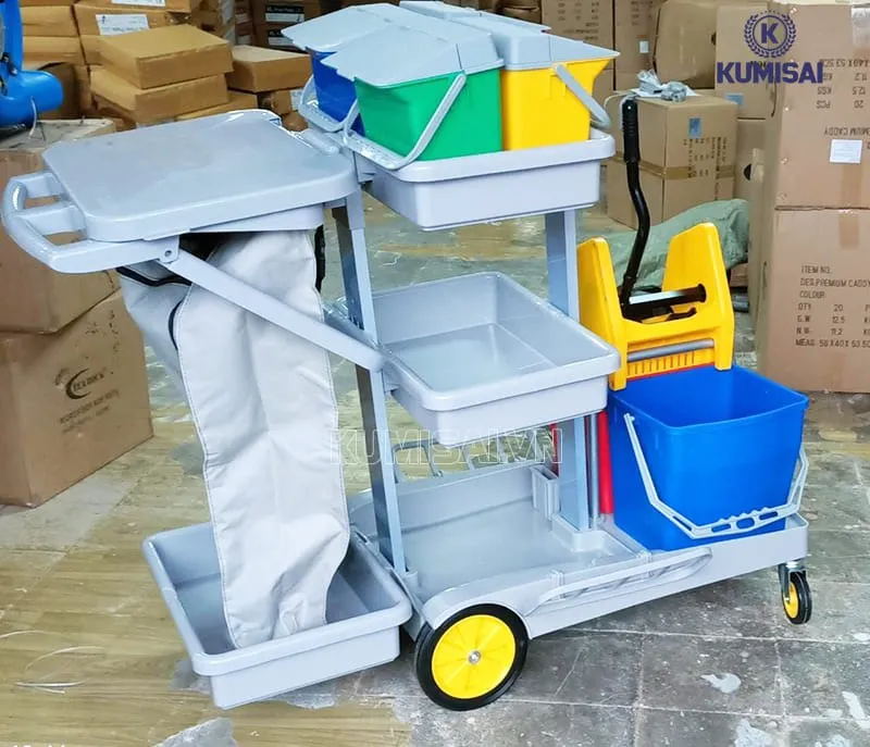 Mẫu xe đẩy dọn vệ sinh khách sạn phân khúc giá cao cấp Mẫu xe đẩy dọn vệ sinh khách sạn phân khúc giá cao cấp